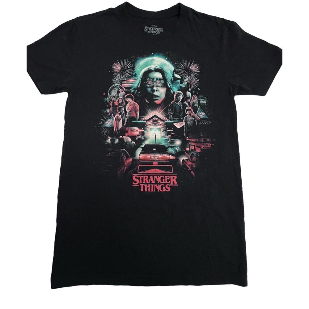 Stranger Things Drive-Into Experience T-Shirt XS | Netflix 2020 Promo Tee Black